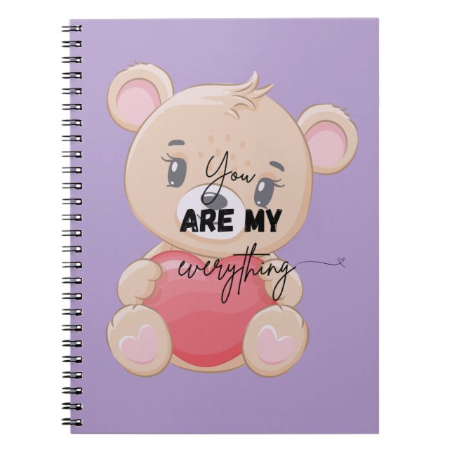 Notebook | lovers gifts | gifts idea | bear design (Front)