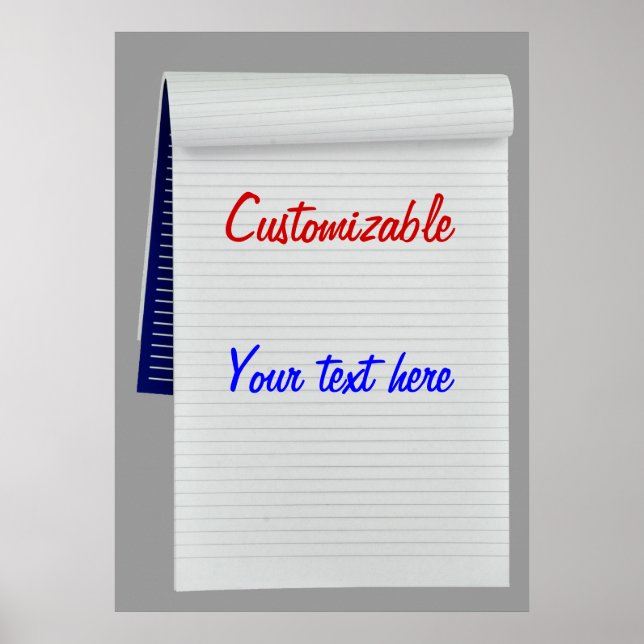 Notebook Notes Customizable Poster (Front)