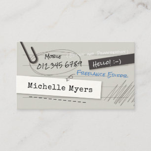 Notebook Page Business Card