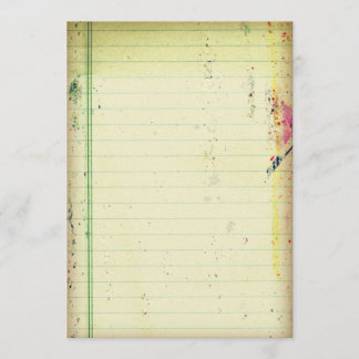 Notebook Paper Invitation