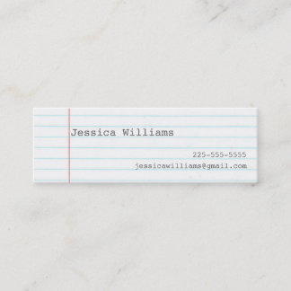 Notebook Paper Mini Business Card
