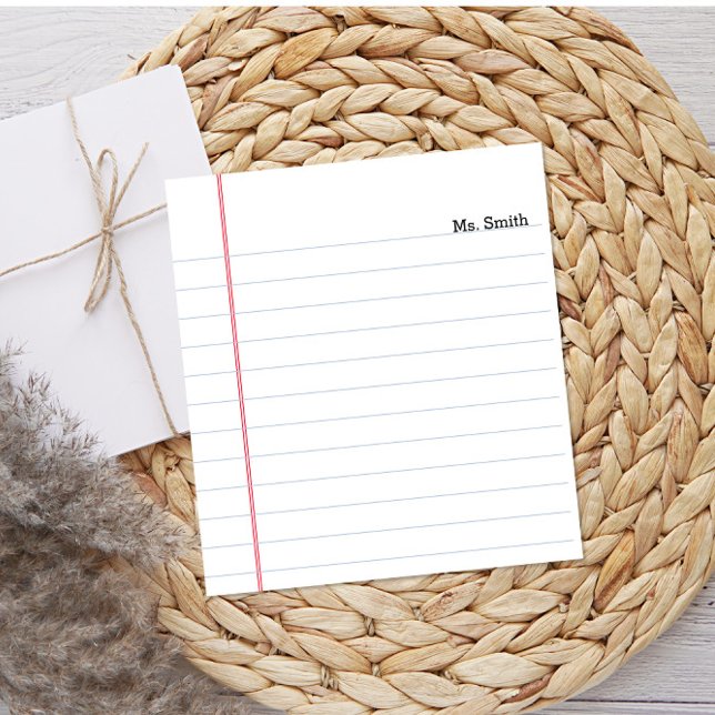 Notebook Paper Personalized Lined Teacher Notepad (Creator Uploaded)