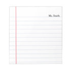 Notebook Paper Personalized Lined Teacher Notepad