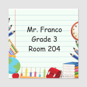 Notebook Paper School Supply Theme Name Tag