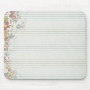Notebook paper with flower mouse pad