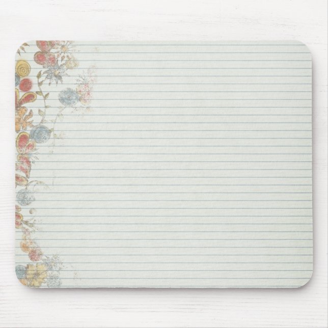 Notebook paper with flower mouse pad (Front)