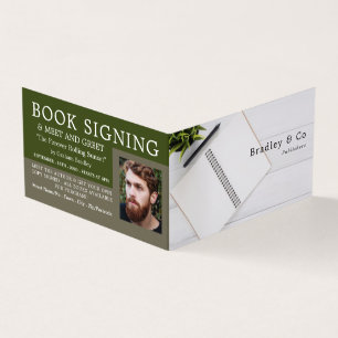 Notebook & Pen, Publisher, Writer Book Signing Business Card