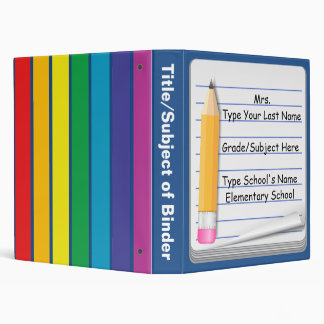 Notebook & Pencil - Personalized Teacher Binder