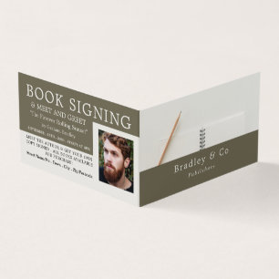 Notebook & Pencil, Publisher, Writer Book Signing Business Card