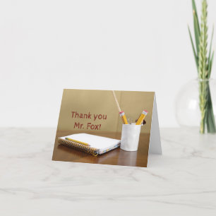Notebook & Pencils Teacher's Appreciation Day Thank You Card