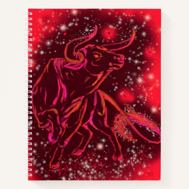 Notebook Red Bull Running At Starry Night (Front)