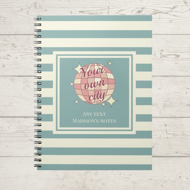 Notebook stripes customizable city name journal (Creator Uploaded)