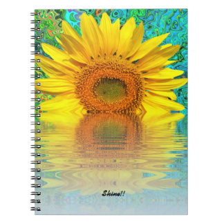 Notebook: Sunflower with colour burst Notebook