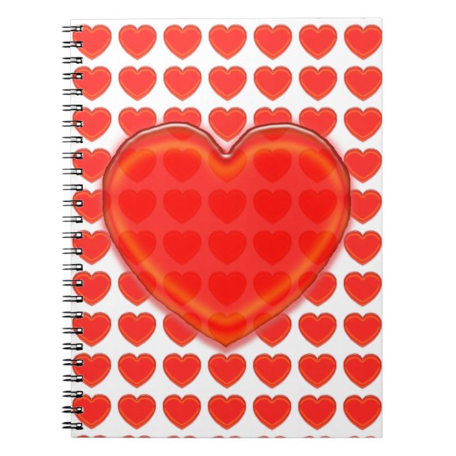 Notebook - Three Dimensional Hearts (Front)