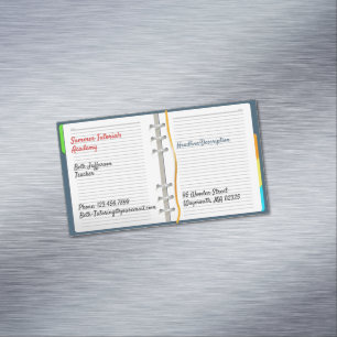 Notebook Tutoring Magnetic Business Card
