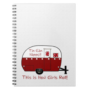 NOTEBOOK   Vintage Red Camper   Personalize It!