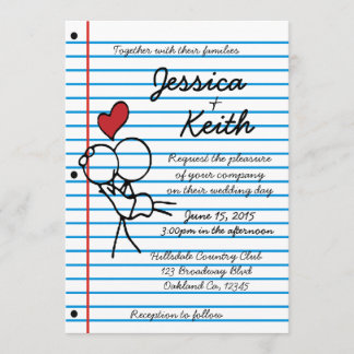 Notebook Wedding Invitation - Invite