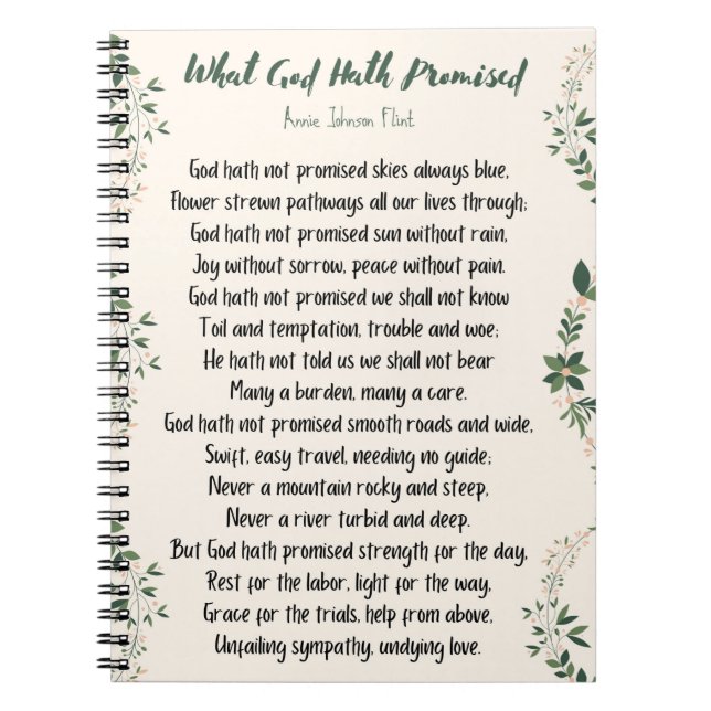 Notebook What God Hath Promised (Front)