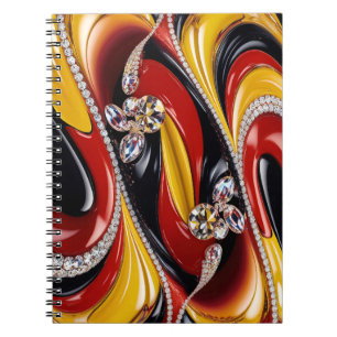 Notebook with Belgian Colours Abstract Design