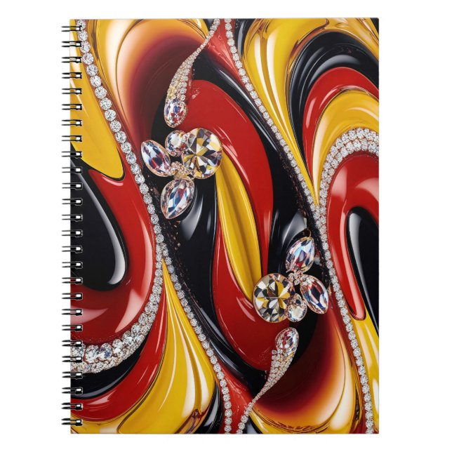 Notebook with Belgian Colours Abstract Design (Front)