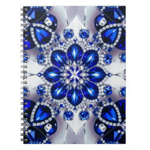 Notebook with Blue White Colours Abstract Design