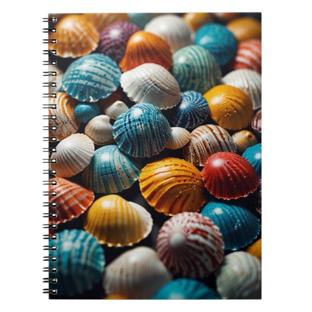 Notebook with Colourful Seashell Design  (Front)