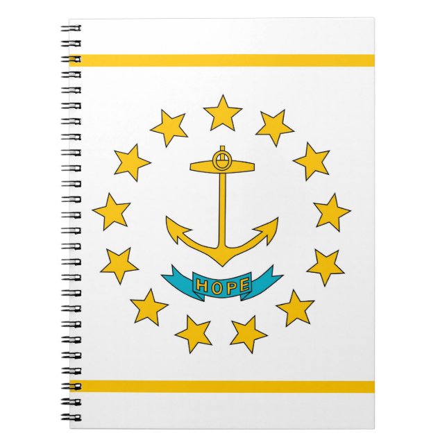 Notebook with Flag of Rhode Island State (Front)