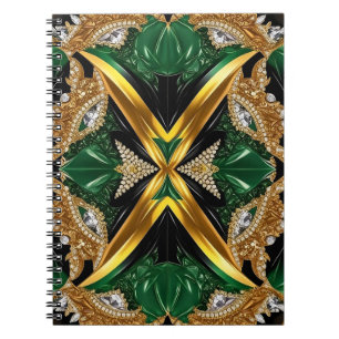 Notebook with Jamaican Colours Abstract Design