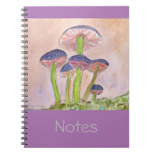 Notebook with Magical Pastel Mushrooms