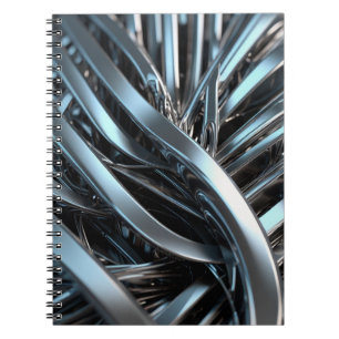 Notebook with Metallic Abstract Design – Sleek and