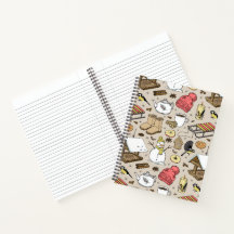 Notebook with retro christmas pattern on the cover