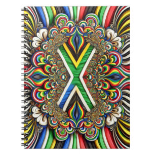 Notebook with South African Colours Abstract Desig
