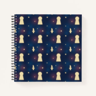Notebook With Starry Night Knife Keyhole Pattern