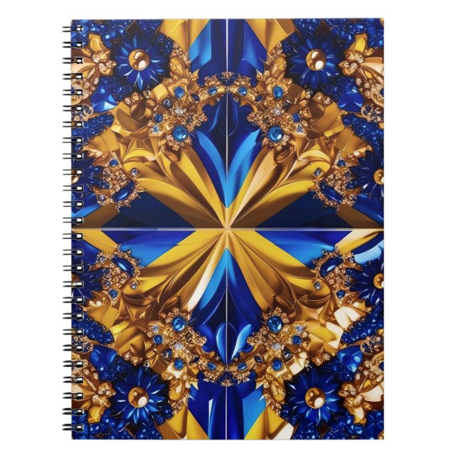 Notebook with Sweden Colours Abstract Design (Front)