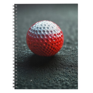 Notebook with Textured Sphere Design – Red and Whi