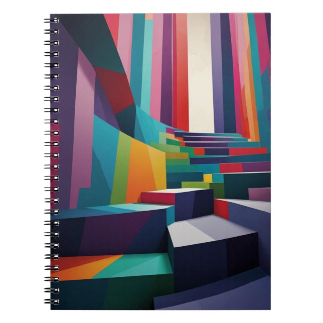 Notebook with Vibrant Staircase Design (Front)