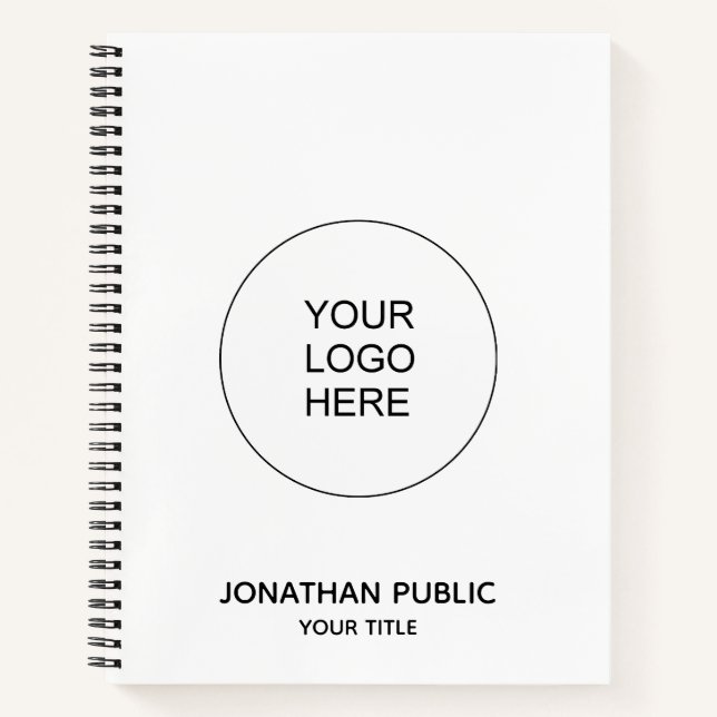Notebooks Add Company Logo Text Customizable (Front)