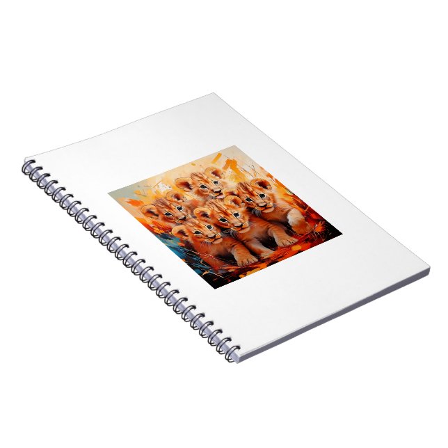Notebooks - Five Lion Cubs Artwork (Right Side)