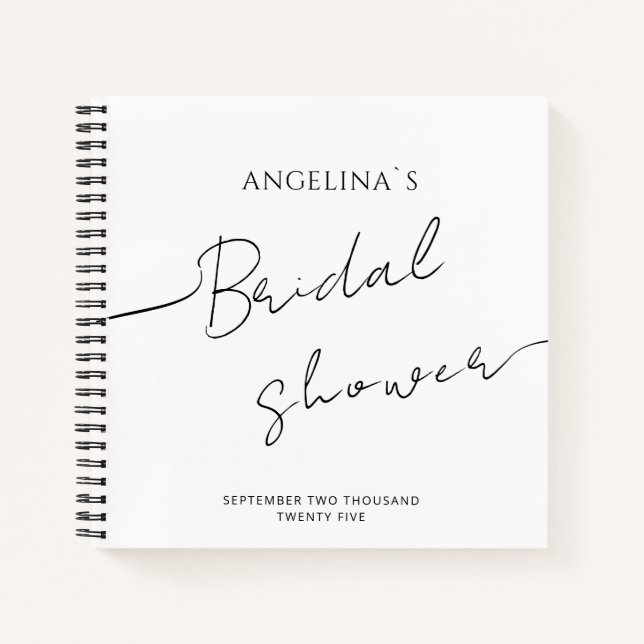 Notebooks for Bridal shower in a modern  design. (Front)