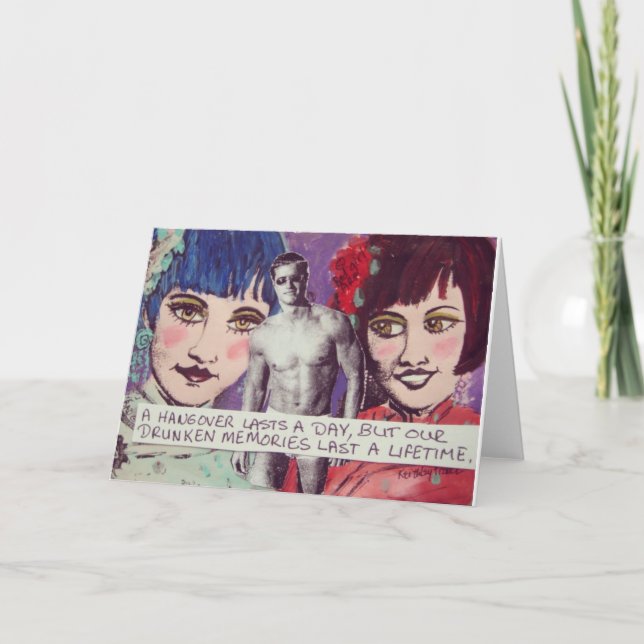 NOTECARD-A HANGOVER LASTS A DAY BUT OUR DRUNKEN CARD (Front)