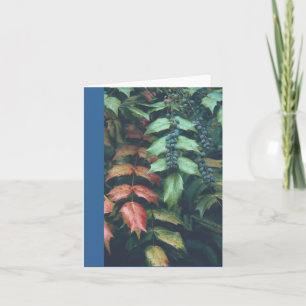 NOTECARD, "BLUE BERRIES ON GREEN LEAVES" CARD