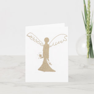 Notecard, Gold Angel Holiday Card