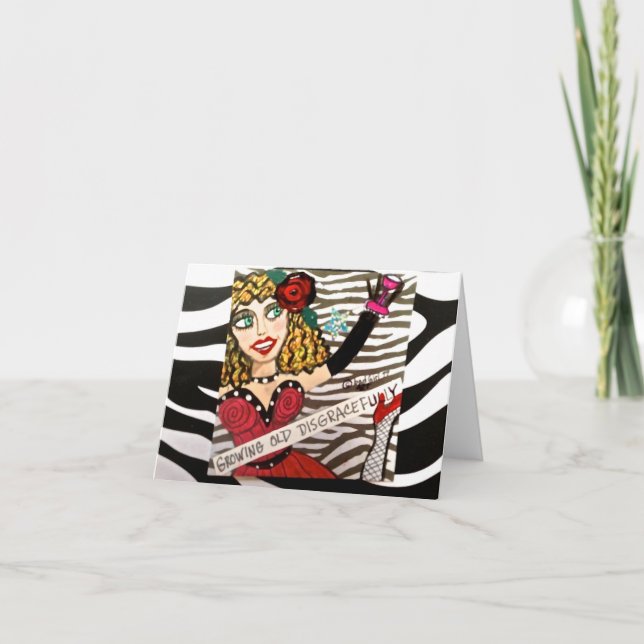 NOTECARD-GROWING OLD DISGRACEFULLY CARD (Front)