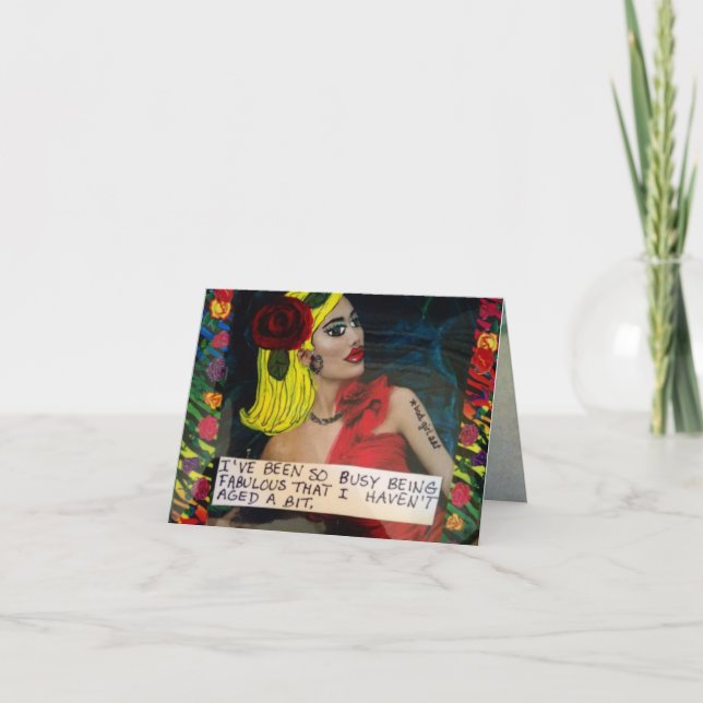 NOTECARD-I'VE BEEN SO BUSY BEING FABULOUS THAT I CARD (Front)