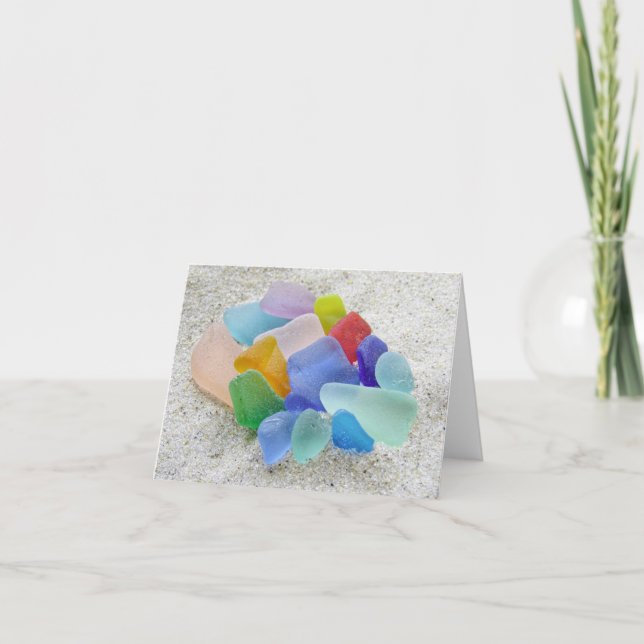 Notecard - Multicolored Sea Glass (Front)