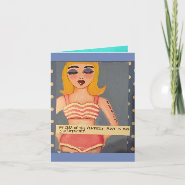 Notecard-My idea of the perfect bra is my sweais m Card (Front)