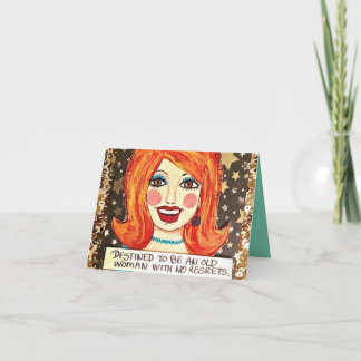 NOTECARD- NO REGRETS. CARD
