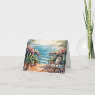 Notecard Ocean Terrace with a Peaceful View