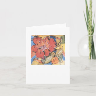 Notecard of a silk painting of a flower