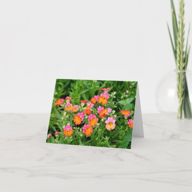 Notecard Pink and Orange Flowers (Front)